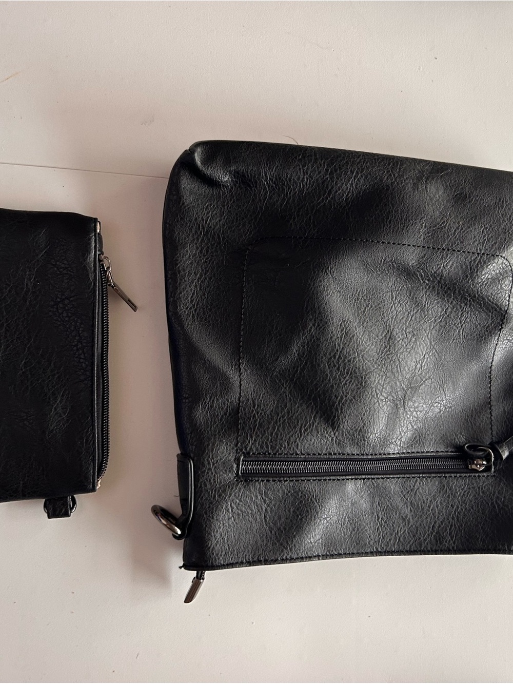 Classic Black Faux Leather Crossbody Bag for Women
